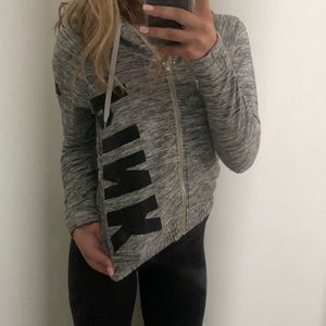 Pink size XS grey zip up